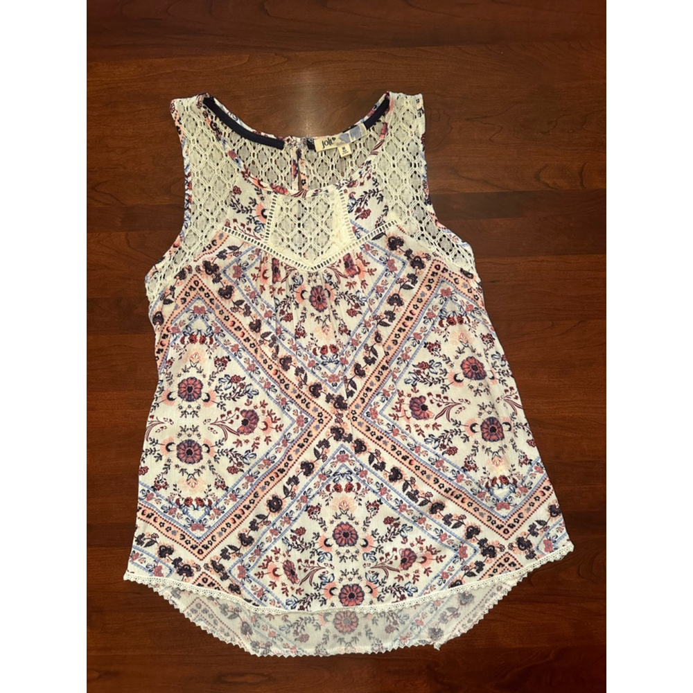 Jolt Medium Floral Lace Tank Top New With Tags